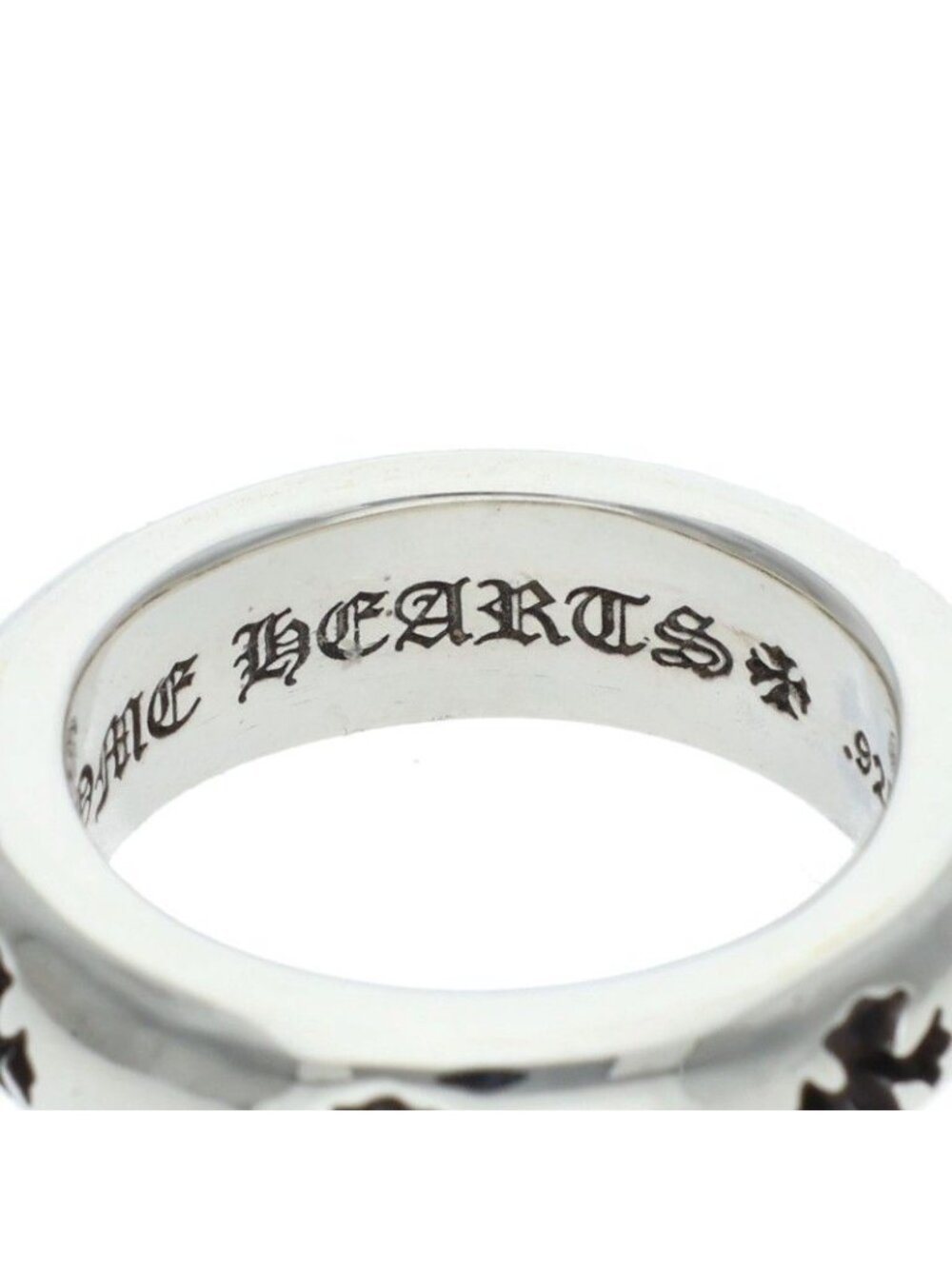 Chrome Hearts Negative CH Plus Silver Ring - Gem